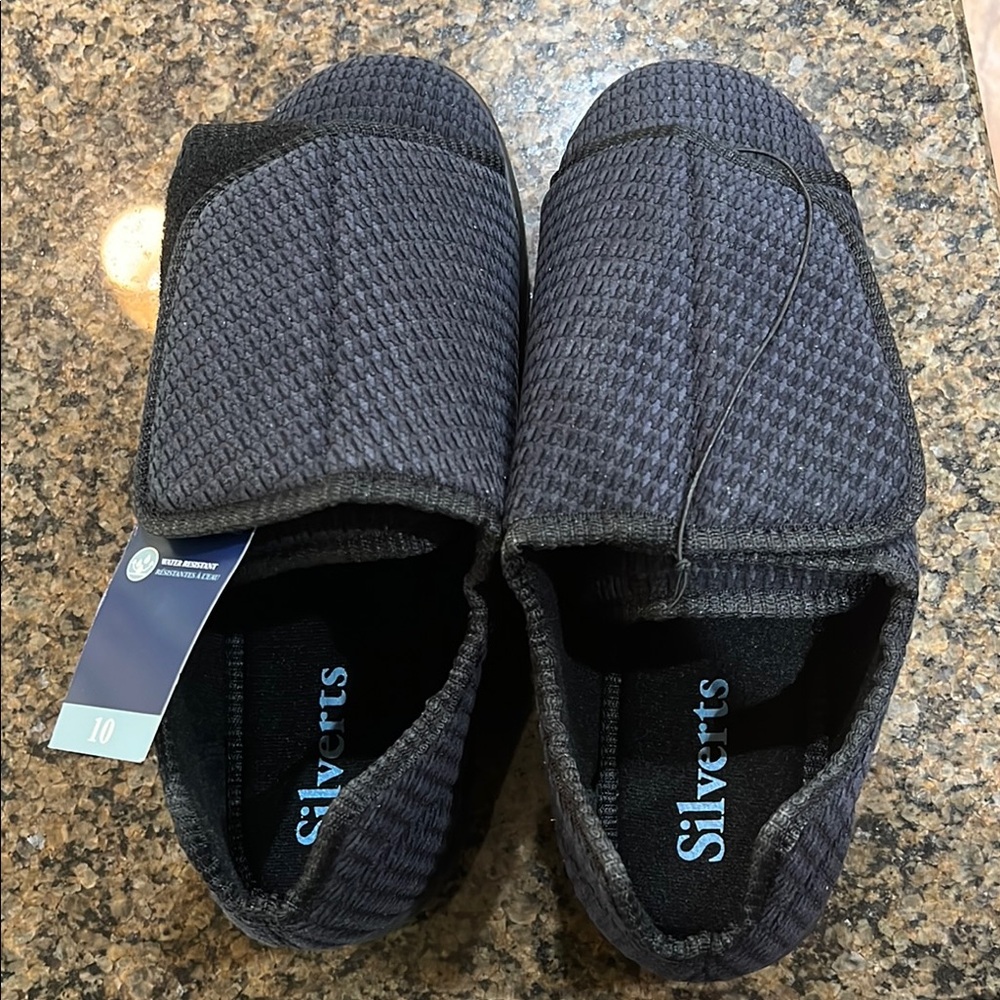 Silverts Black Adjustable Slippers